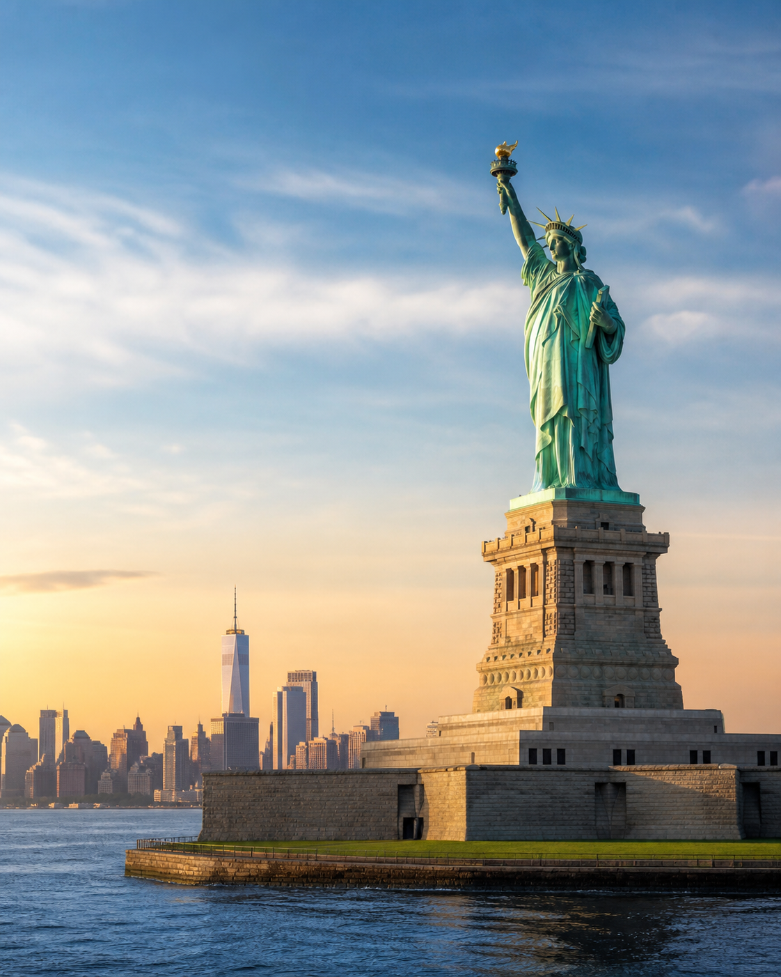 Statue of Liberty overlooking New York Harbor